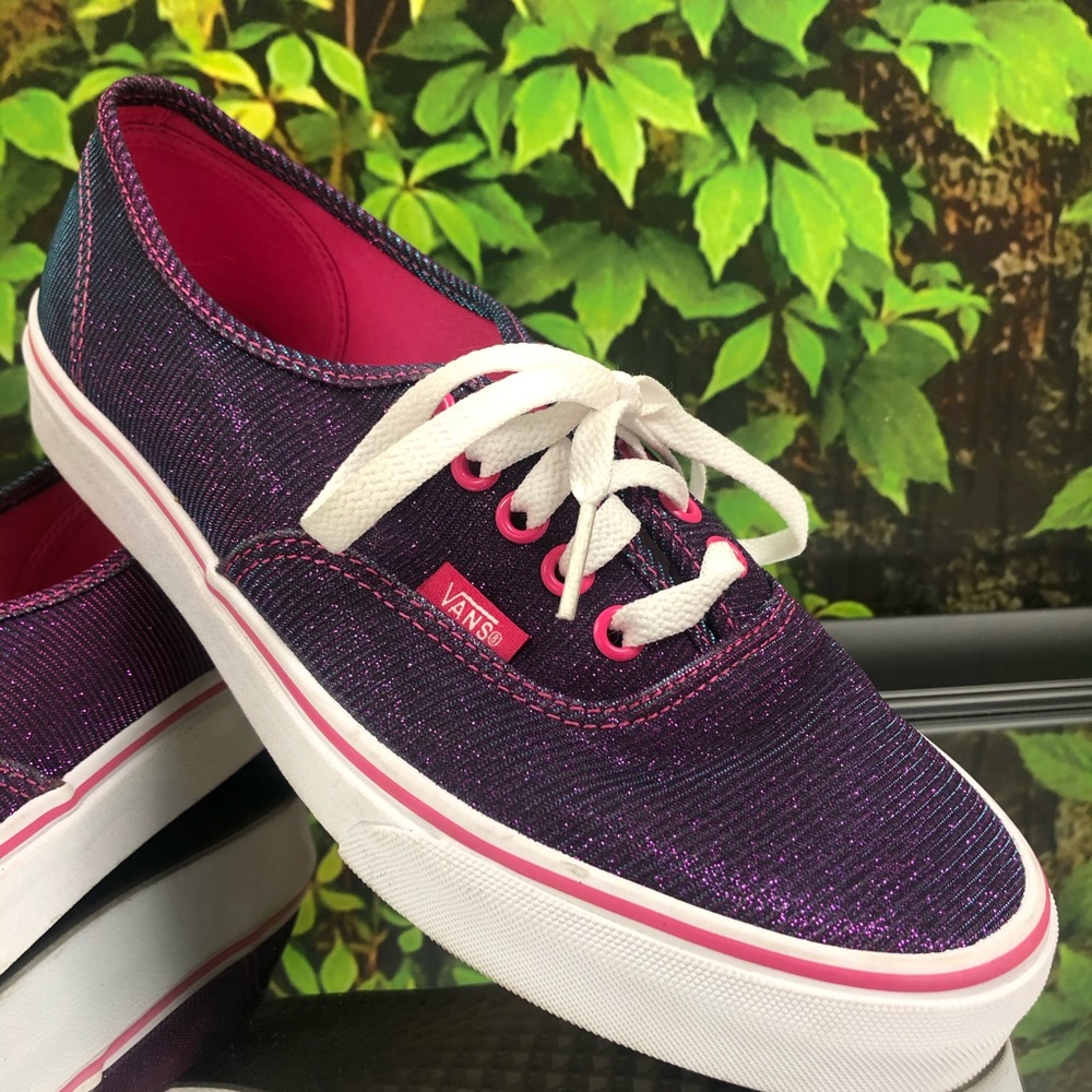 Vans Authentic shimmer magenta purple sneaker shoe